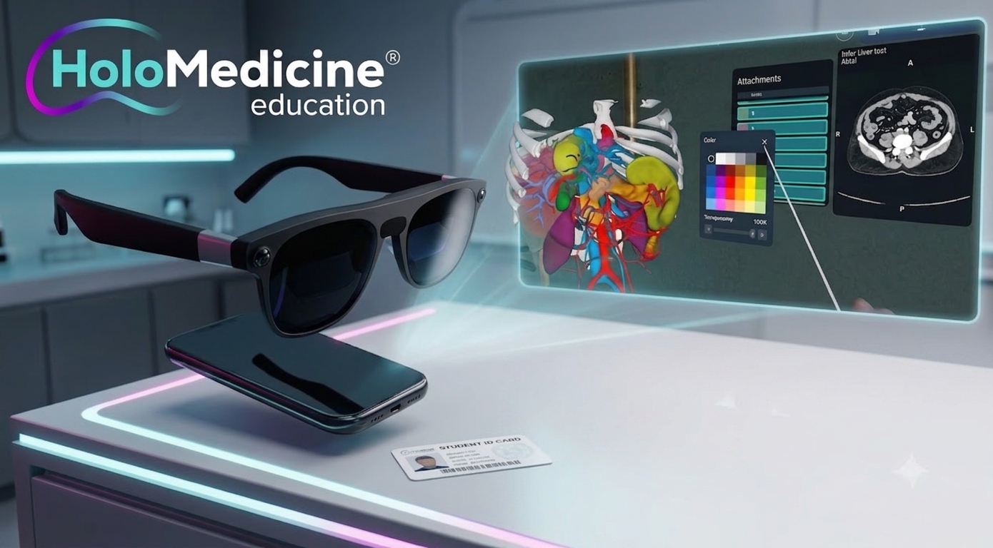 XREAL Aura XR glasses with a HoloMedicine anatomy hologram