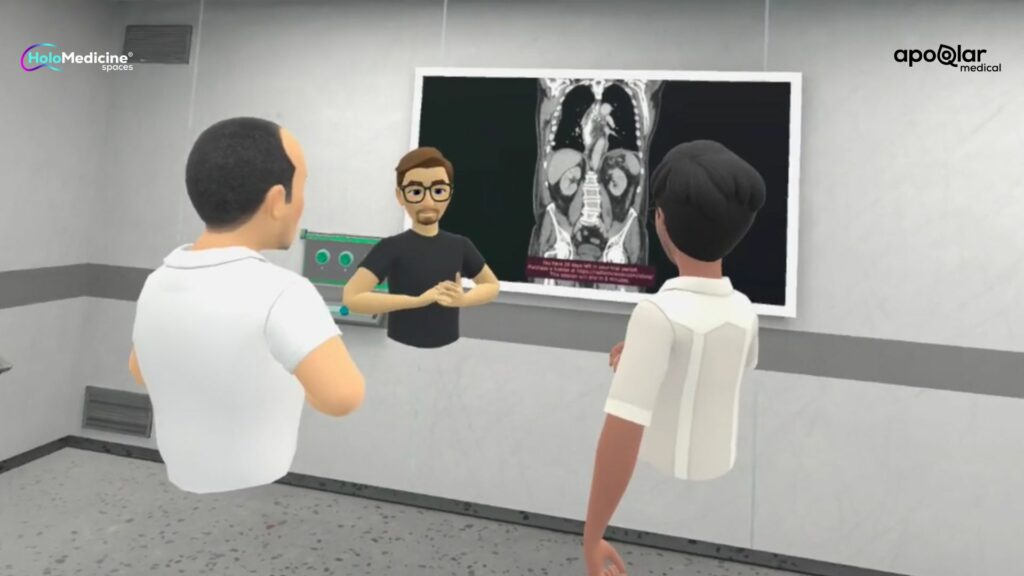 Visual of Interaction during medical training in virtual reality